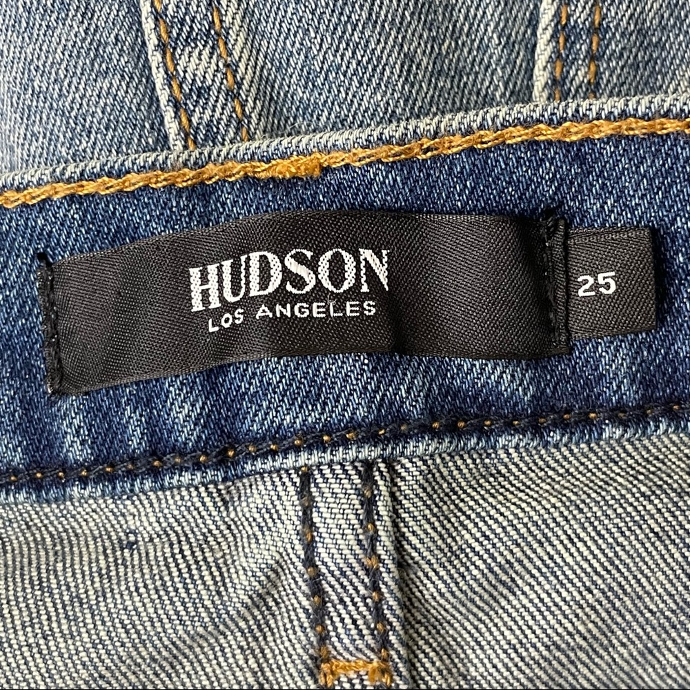 Hudson Jeans Light Blue Distressed Denim Mini Skirt - Picture 10 of 14